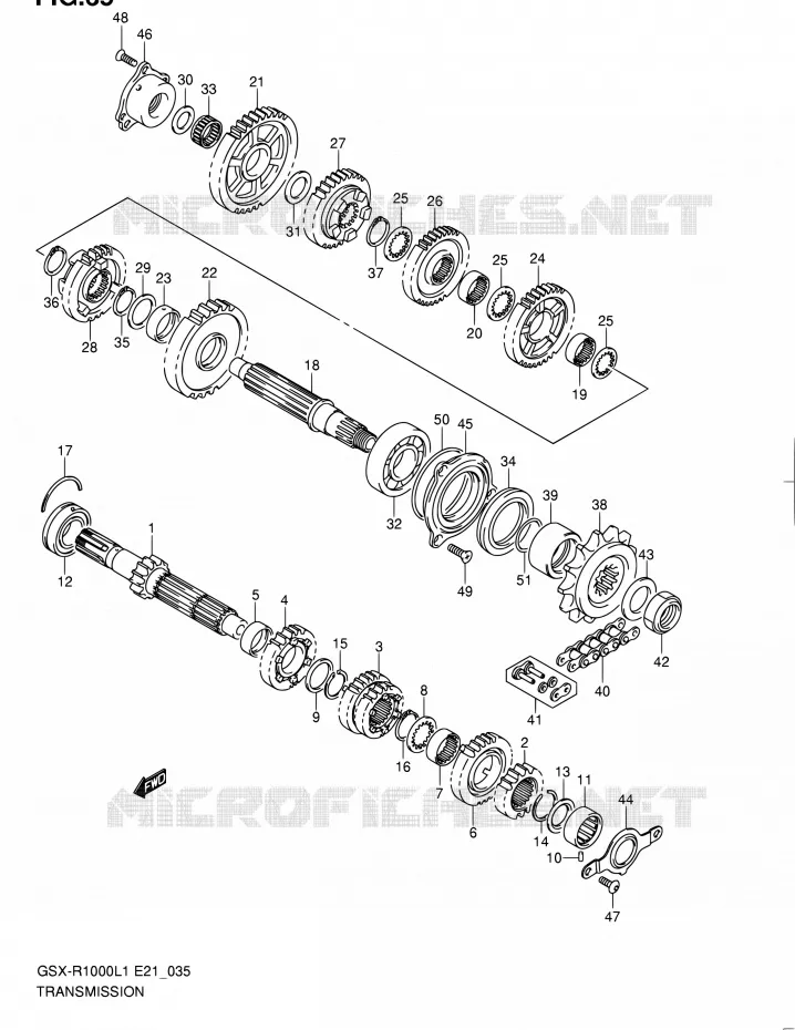 TRANSMISSION Suzuki MOTO 1000 GSX-R 2011  GSX-R1000L1(E51)