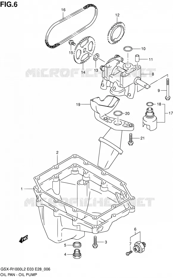CARTER INFERIEUR - POMPE A HUILE Suzuki MOTO 1000 GSX-R 2012  GSX-R1000 L2 (E03,E28,E33)