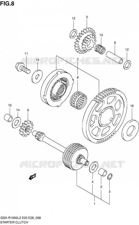 ROUE LIBRE DE DEMARREUR Suzuki MOTO 1000 GSX-R 2012  GSX-R1000 L2 (E03,E28,E33)