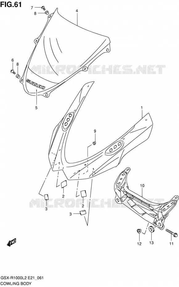 CARENAGES - ETIQUETTES Suzuki MOTO 1000 GSX-R 2012  GSX-R1000L2(E24)