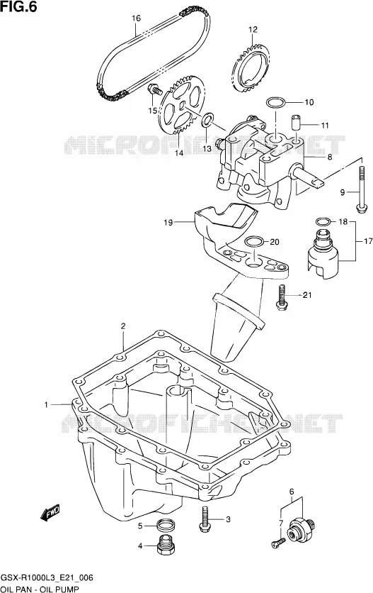 CARTER INFERIEUR - POMPE A HUILE Suzuki MOTO 1000 GSX-R 2013  GSX-R1000 L3 (E21)