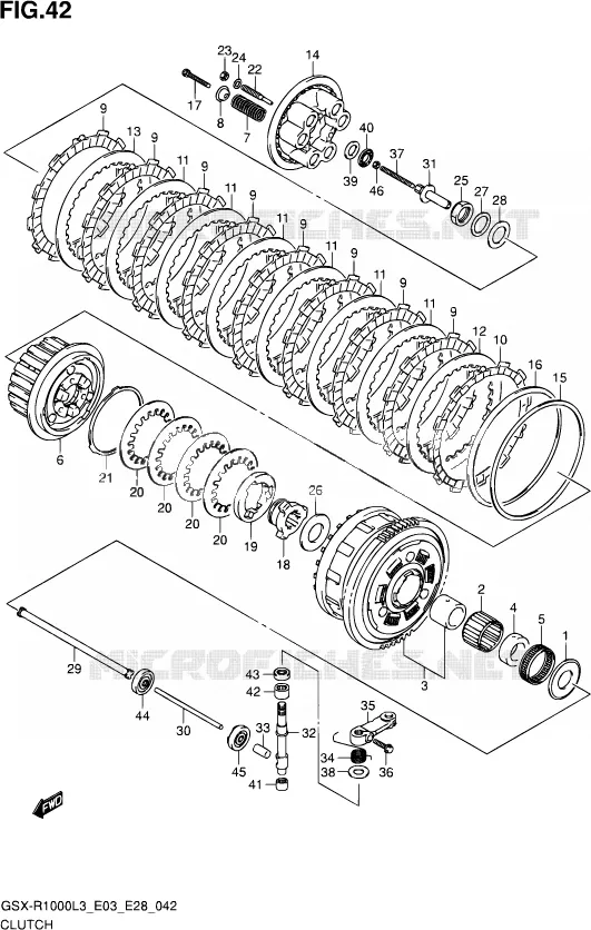 EMBRAYAGE Suzuki MOTO 1000 GSX-R 2013  GSX-R1000 L3/GSX-R1000Z L3 (E03,E28,E33)