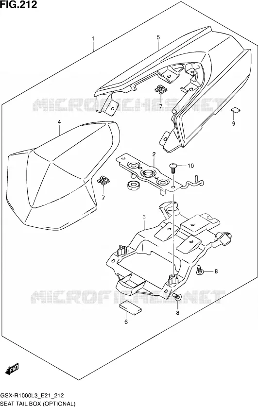 CAPOT DE SELLE (OPTIONAL) (GSX-R1000UFL3 E21) Suzuki MOTO 1000 GSX-R 2013  GSX-R1000 L3/GSX-R1000Z L3 (E24)