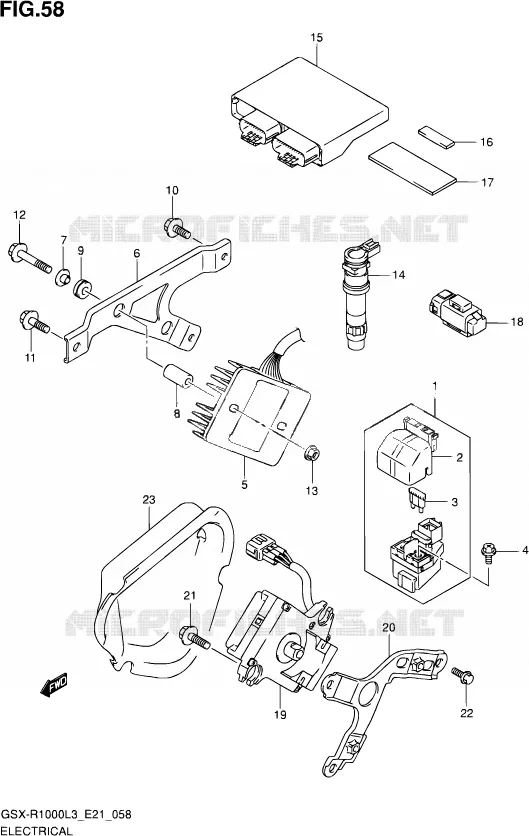 PARTIE ELECTRIQUE (GSX-R1000ZL3 E24) Suzuki MOTO 1000 GSX-R 2013  GSX-R1000 L3/GSX-R1000Z L3 (E24)