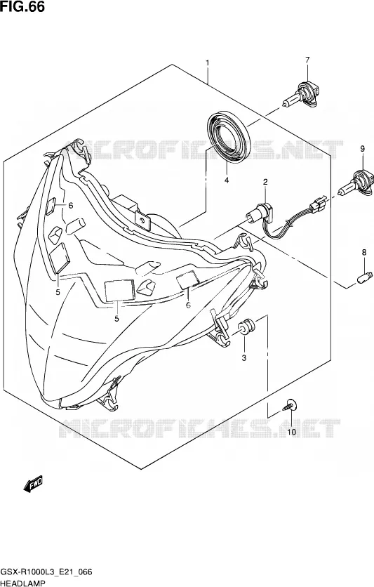 PHARE (GSX-R1000L3 E21) Suzuki MOTO 1000 GSX-R 2013  GSX-R1000 L3/GSX-R1000Z L3 (E24)