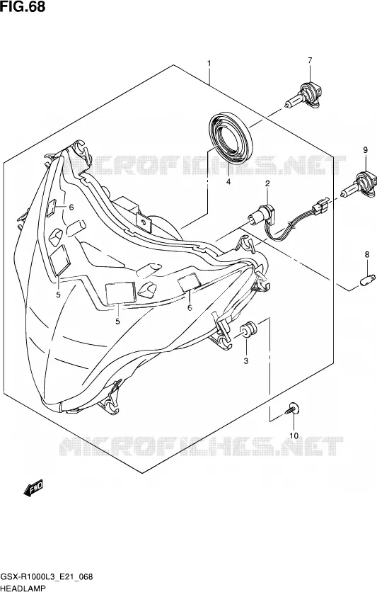 PHARE (GSX-R1000UFL3 E21) Suzuki MOTO 1000 GSX-R 2013  GSX-R1000 L3/GSX-R1000Z L3 (E24)