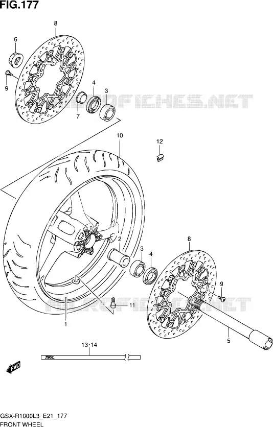 ROUE AVANT (GSX-R1000L3 E24) Suzuki MOTO 1000 GSX-R 2013  GSX-R1000 L3/GSX-R1000Z L3 (E24)