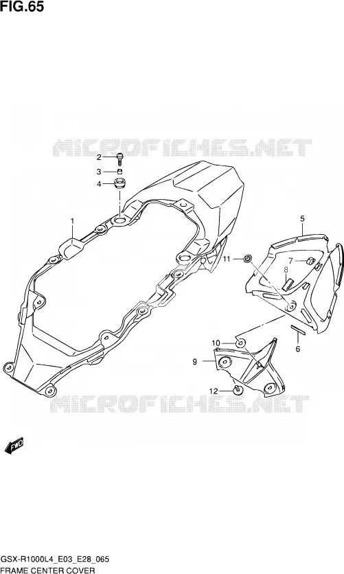 CARENAGE CENTRAL Suzuki MOTO 1000 GSX-R 2014  GSX-R1000 L4  (E03,E28,E33)