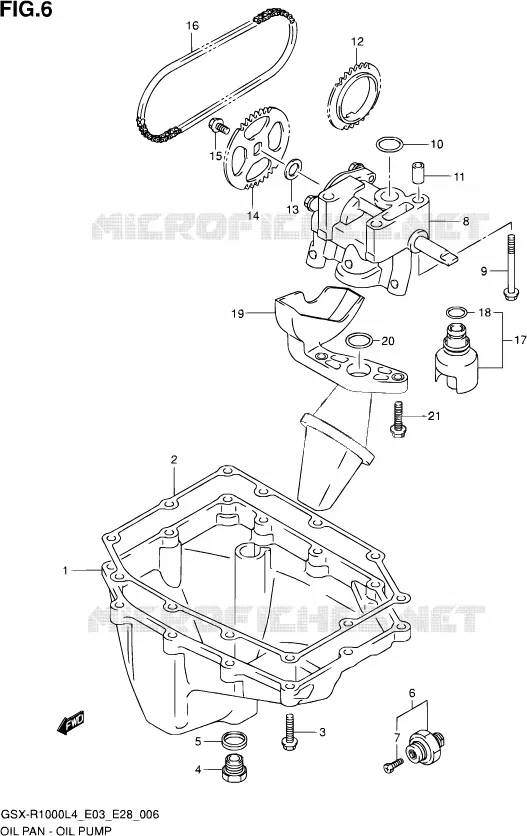 CARTER INFERIEUR - POMPE A HUILE Suzuki MOTO 1000 GSX-R 2014  GSX-R1000 L4  (E03,E28,E33)