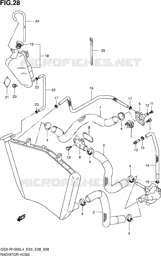 DURITE DE RADIATEUR Suzuki MOTO 1000 GSX-R 2014  GSX-R1000 L4  (E03,E28,E33)