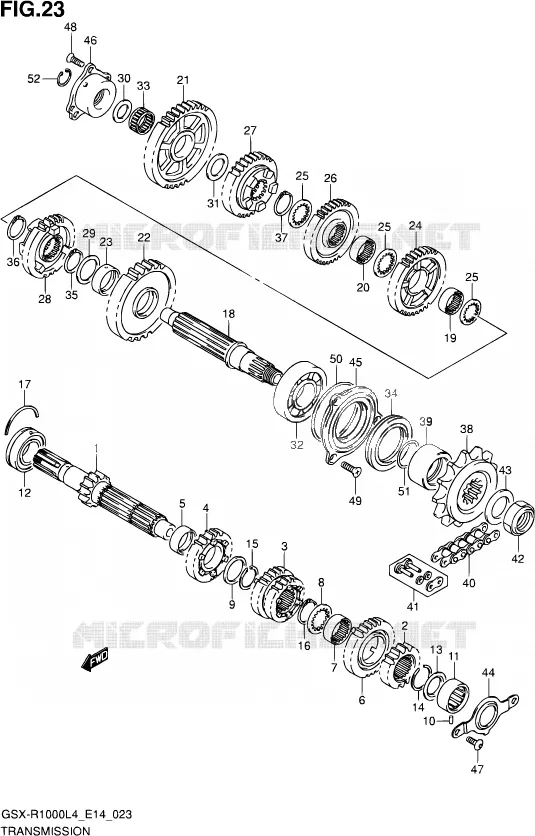 TRANSMISSION Suzuki MOTO 1000 GSX-R 2014  GSX-R1000 L4  (E14)
