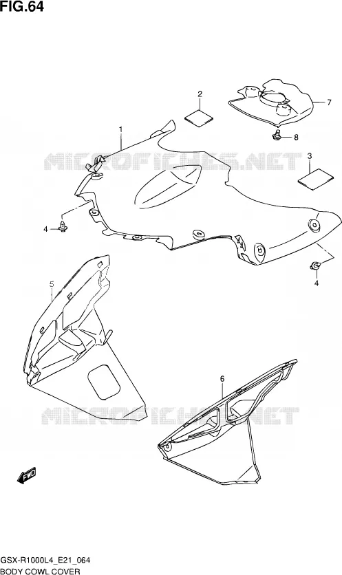 CARENAGES INTERIEURS Suzuki MOTO 1000 GSX-R 2014  GSX-R1000 L4  (E21)