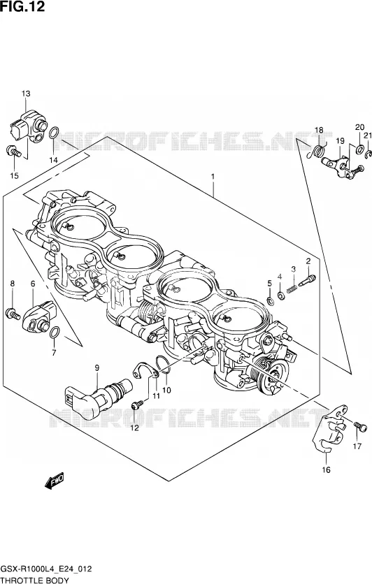 CORPS DE PAPILLON Suzuki MOTO 1000 GSX-R 2014  GSX-R1000 L4  (E24)