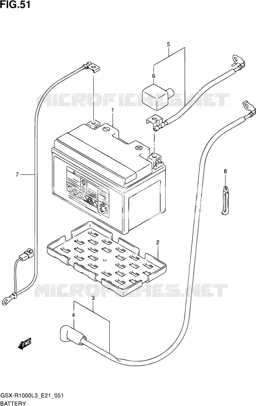 BATTERIE (GSX-R1000ZL3 E21) Suzuki MOTO 1000 GSX-R 2012  GSX-R1000UF L3 (E21)