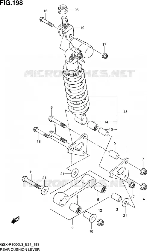 BIELLETTE D'AMORTISSEUR (GSX-R1000UFL3 E21) Suzuki MOTO 1000 GSX-R 2013  GSX-R1000UF L3 (E21)