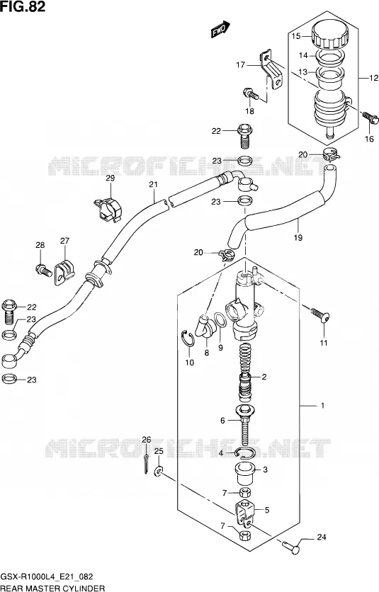 MAITRE CYLINDRE ARRIERE Suzuki MOTO 1000 GSX-R 2015  GSX-R1000UF L4 (E21)