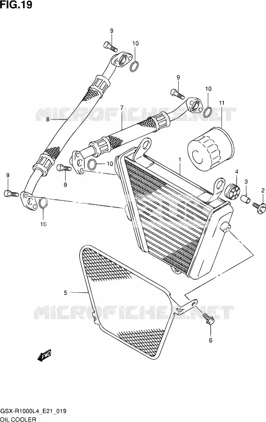 RADIATEUR D'HUILE Suzuki MOTO 1000 GSX-R 2015  GSX-R1000UF L4 (E21)