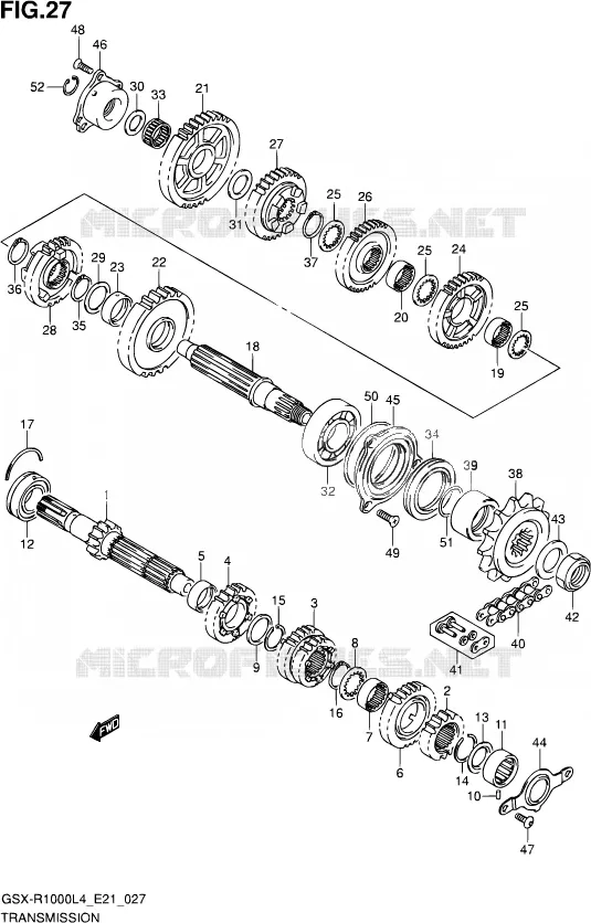 TRANSMISSION Suzuki MOTO 1000 GSX-R 2014  GSX-R1000UF L4 (E21)
