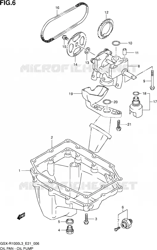 CARTER INFERIEUR - POMPE A HUILE Suzuki MOTO 1000 GSX-R 2013  GSX-R1000Z L3 (E21)