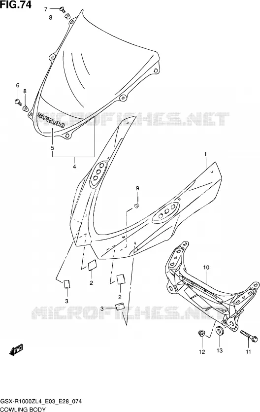 CARENAGES - ETIQUETTES Suzuki MOTO 1000 GSX-R 2014  GSX-R1000Z L4 (E03,E28)