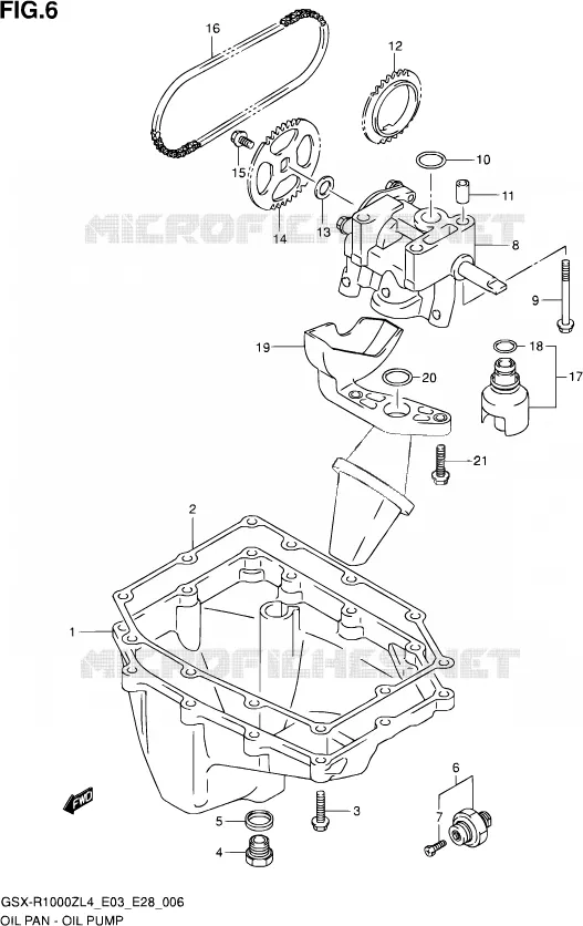 CARTER INFERIEUR - POMPE A HUILE Suzuki MOTO 1000 GSX-R 2014  GSX-R1000Z L4 (E03,E28)