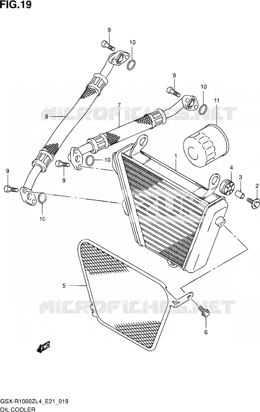 RADIATEUR D'HUILE Suzuki MOTO 1000 GSX-R 2014  GSX-R1000Z L4 (E21)