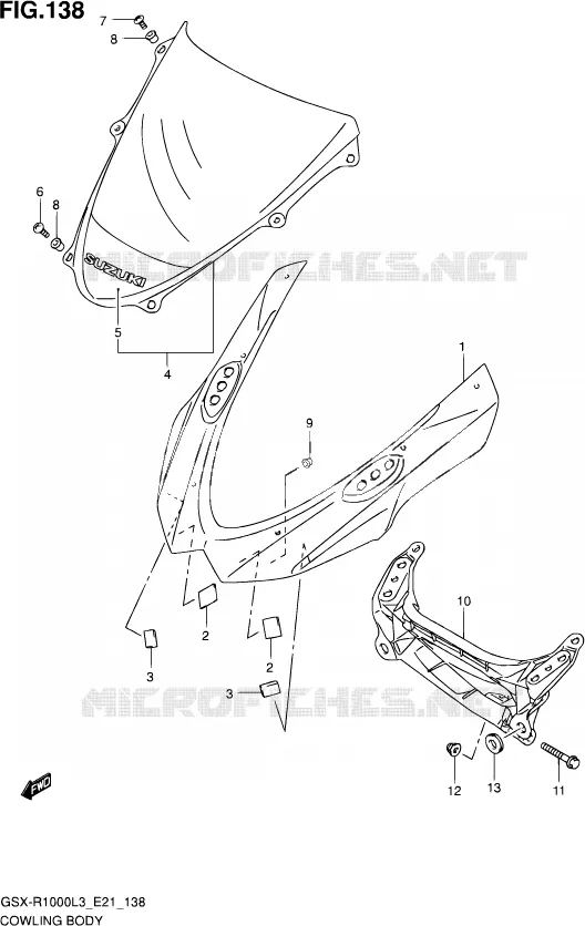 CARENAGES - ETIQUETTES (GSX-R1000ZL3 E24) Suzuki MOTO 1000 GSX-R 2013  GSX-R1000ZUF L3 (E21)