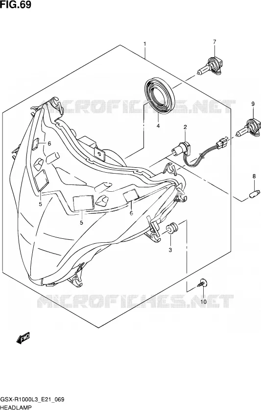 PHARE (GSX-R1000ZL3 E21) Suzuki MOTO 1000 GSX-R 2013  GSX-R1000ZUF L3 (E21)