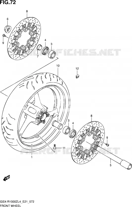 ROUE AVANT Suzuki MOTO 1000 GSX-R 2014  GSX-R1000ZUF L4 (E21)