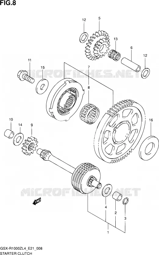 ROUE LIBRE DE DEMARREUR Suzuki MOTO 1000 GSX-R 2014  GSX-R1000ZUF L4 (E21)