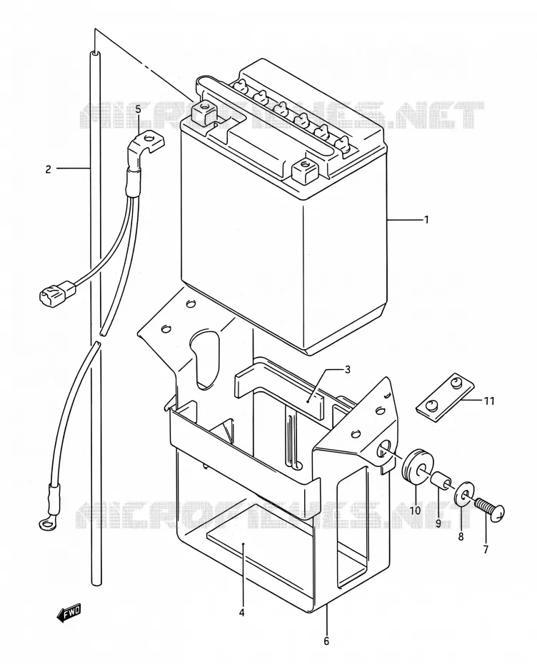 BATTERIE Suzuki MOTO 1100 GSX-R 1992  GSX-R1100 M (E03,E28,E33)