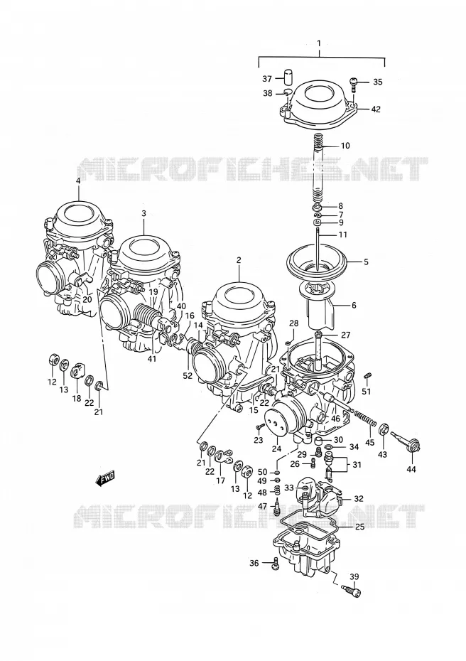 CARBURATEUR Suzuki MOTO 1100 GSX-R 1992  GSX-R1100 M (E03,E28,E33)
