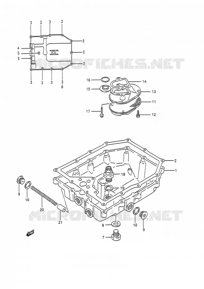 CARTER INFERIEUR Suzuki MOTO 1100 GSX-R 1992  GSX-R1100 M (E03,E28,E33)