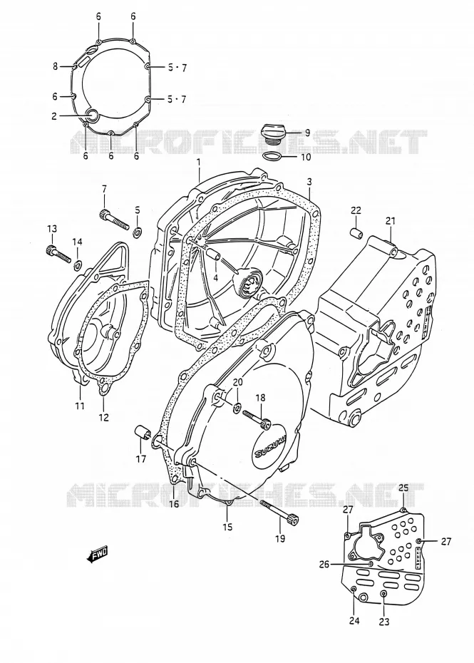 CARTER Suzuki MOTO 1100 GSX-R 1992  GSX-R1100 M (E03,E28,E33)