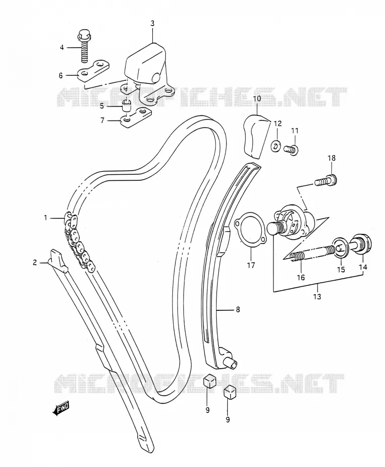 DISTRIBUTION Suzuki MOTO 1100 GSX-R 1992  GSX-R1100 M (E03,E28,E33)