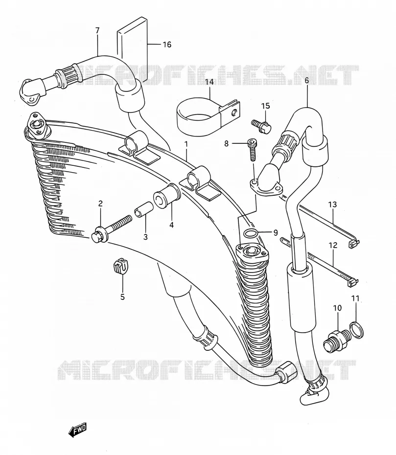 RADIATEUR D'HUILE Suzuki MOTO 1100 GSX-R 1992  GSX-R1100 M (E03,E28,E33)