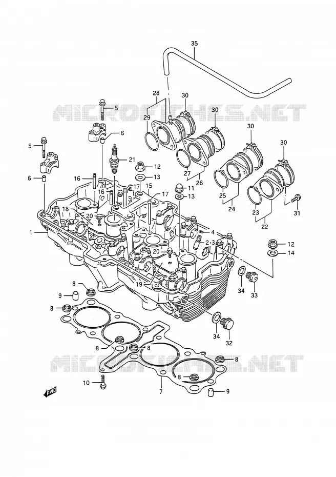CULASSE Suzuki MOTO 1100 GSX-R 1992  GSX-R1100 N (E03,E28,E33)
