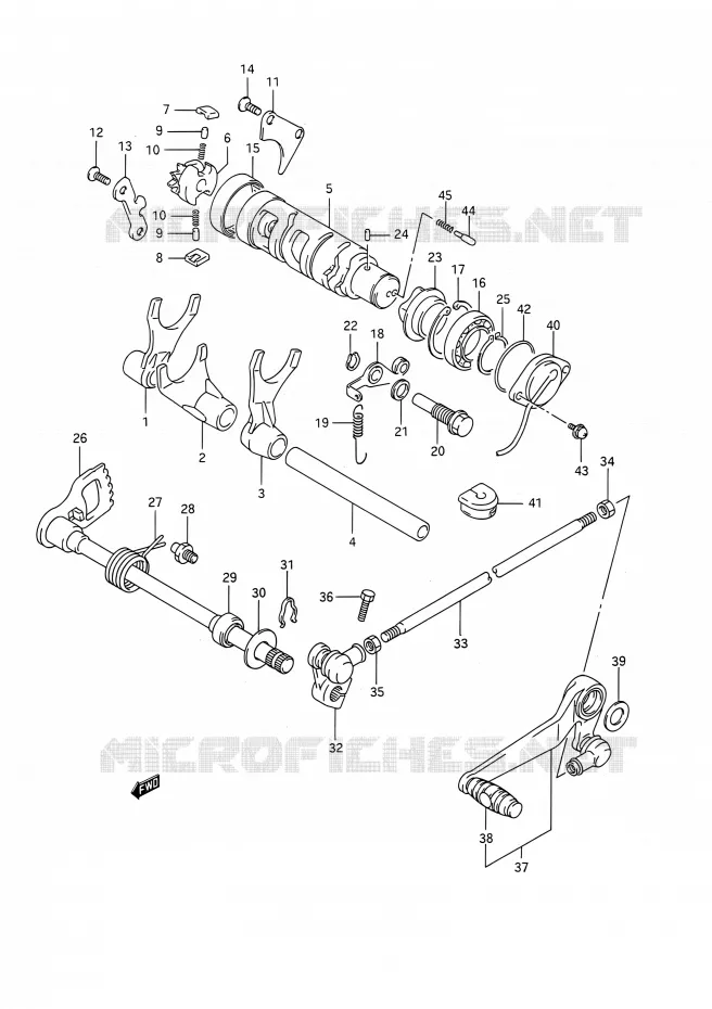 ENSEMBLE SELECTEUR DE VITESSES Suzuki MOTO 1100 GSX-R 1992  GSX-R1100 N (E03,E28,E33)