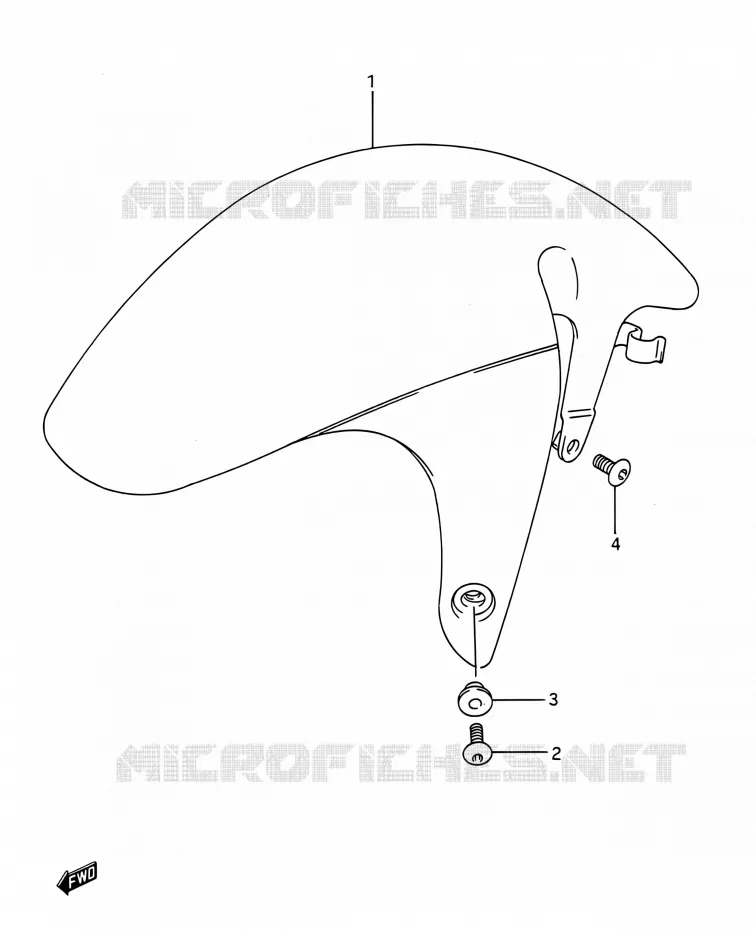 GARDE BOUE AVANT Suzuki MOTO 1100 GSX-R 1992  GSX-R1100 N (E03,E28,E33)