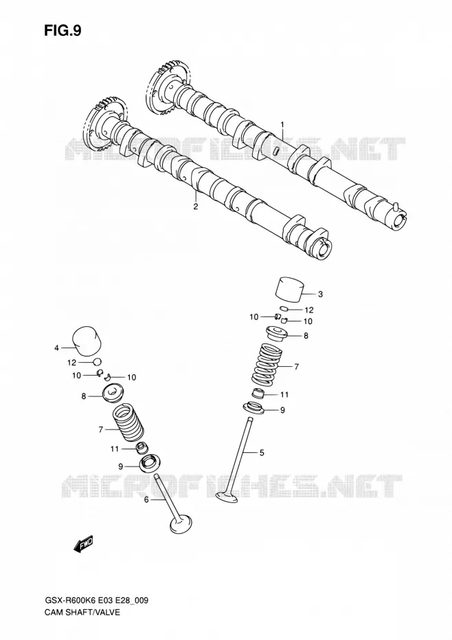 ARBRE A CAMES - VALVE Suzuki MOTO 600 GSX-R 2006  GSX-R600 K6 (E03,E28,E33)