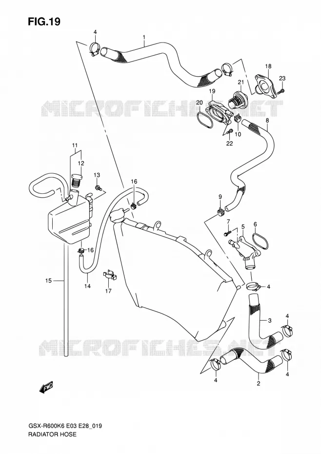 DURITE DE RADIATEUR Suzuki MOTO 600 GSX-R 2006  GSX-R600 K6 (E03,E28,E33)