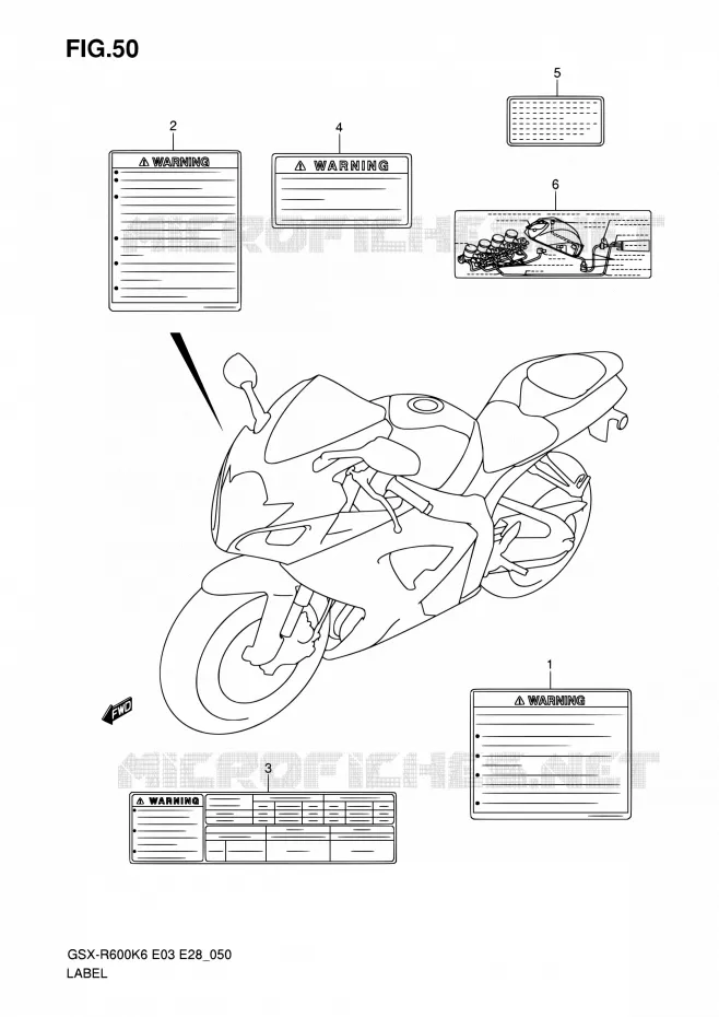 ETIQUETTE Suzuki MOTO 600 GSX-R 2006  GSX-R600 K6 (E03,E28,E33)