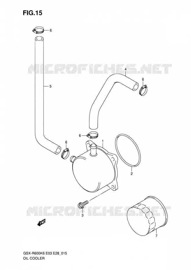 RADIATEUR D'HUILE Suzuki MOTO 600 GSX-R 2006  GSX-R600 K6 (E03,E28,E33)