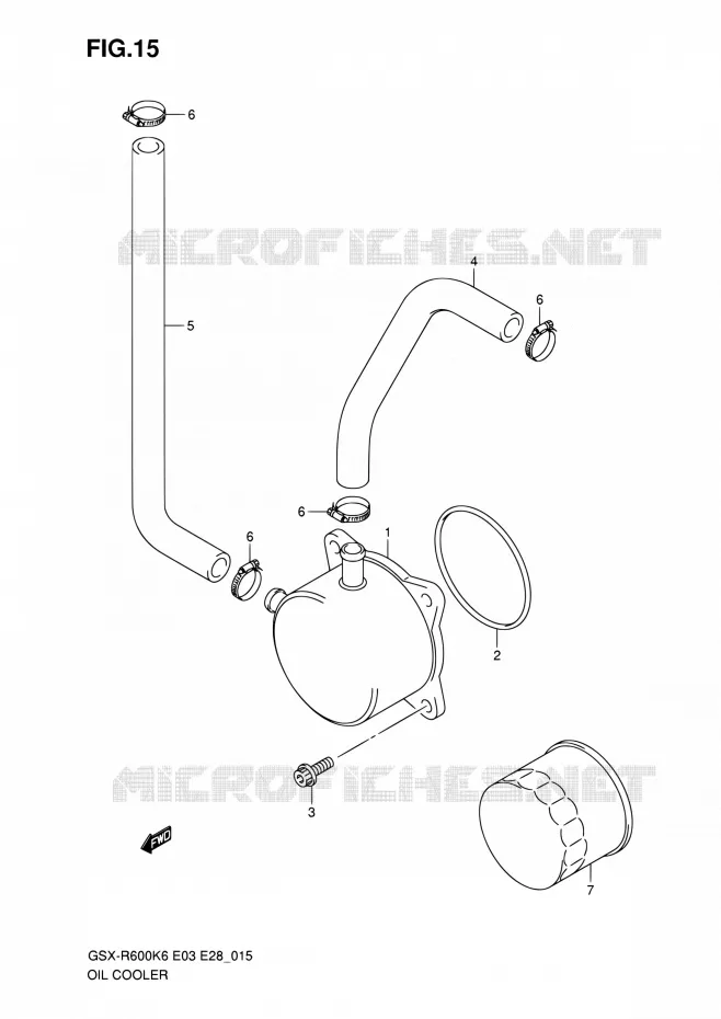 RADIATEUR D'HUILE Suzuki MOTO 600 GSX-R 2007  GSX-R600 K7 (E03,E28,E33)
