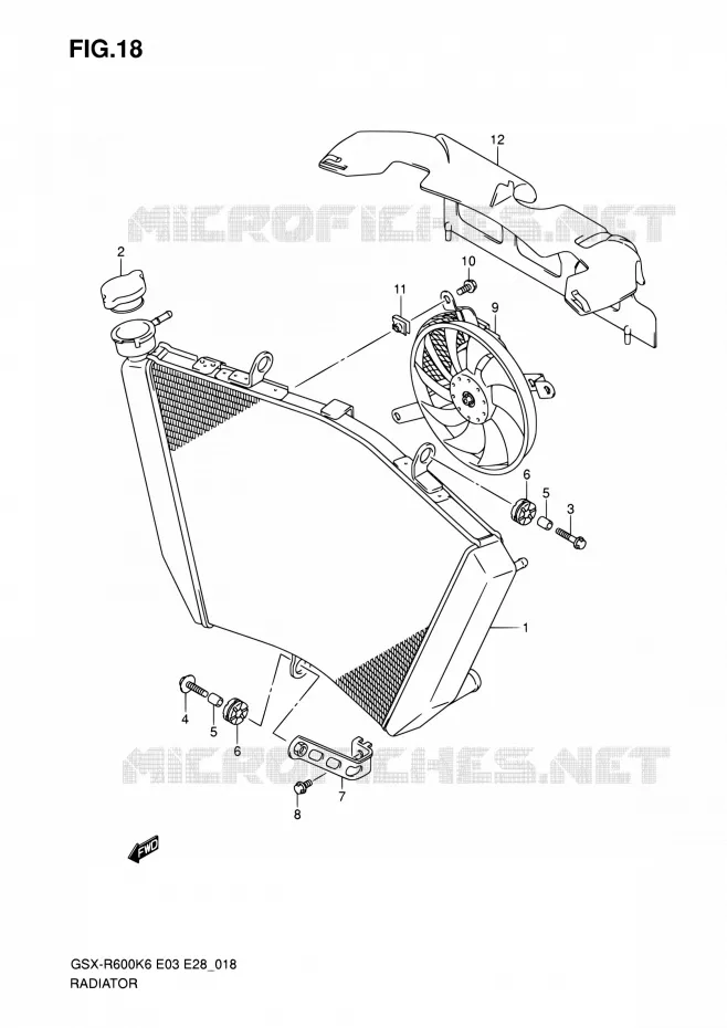 RADIATEUR Suzuki MOTO 600 GSX-R 2007  GSX-R600 K7 (E03,E28,E33)
