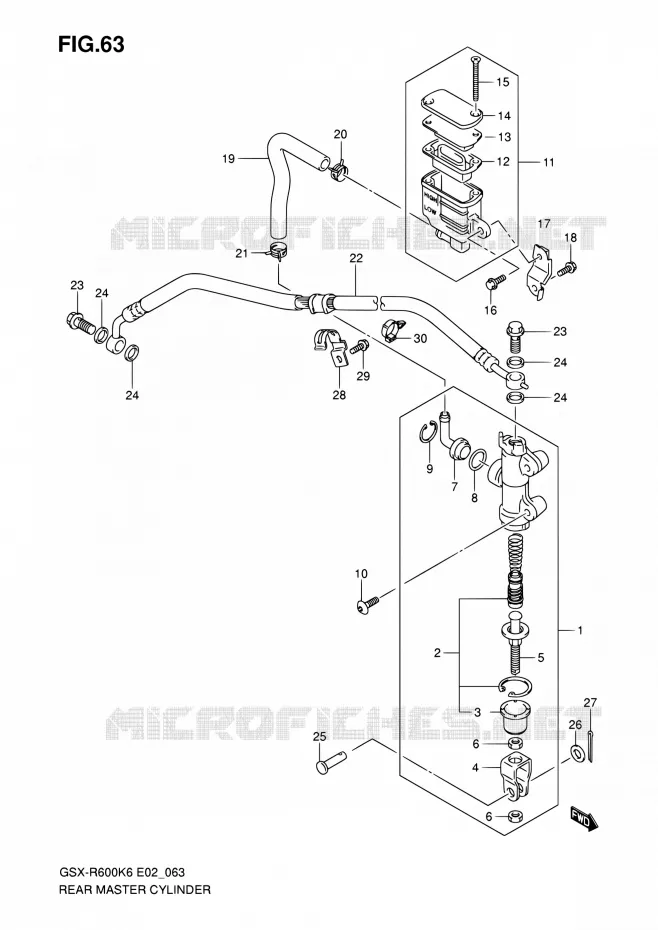 MAITRE CYLINDRE ARRIERE Suzuki MOTO 600 GSX-R 2007  GSX-R600K7(E19)