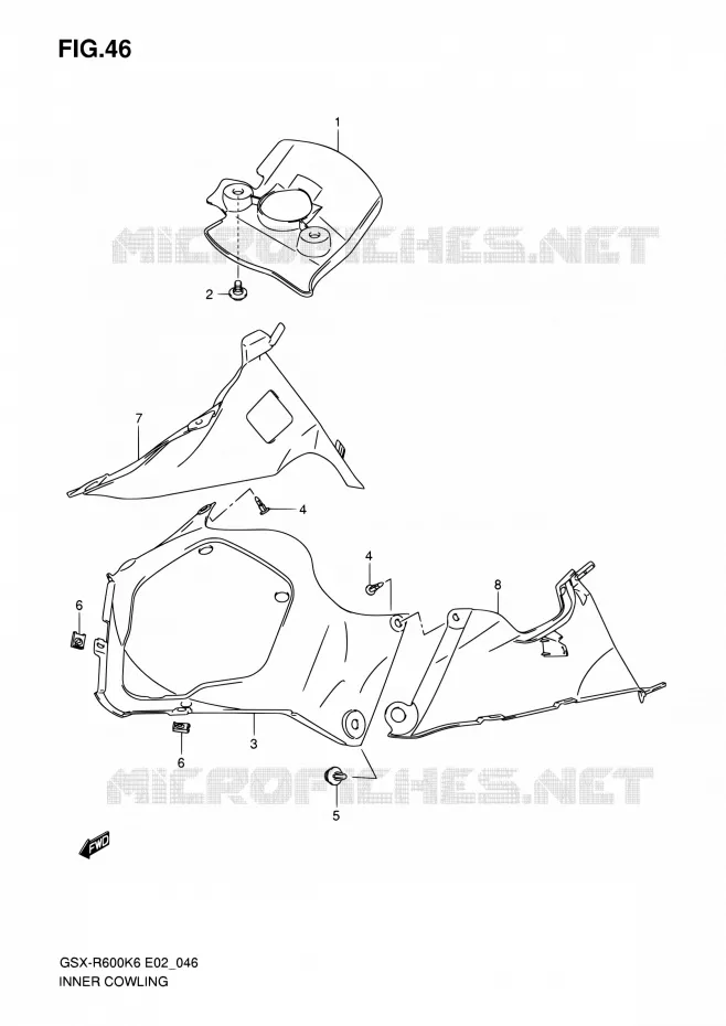 CARENAGES INTERIEURS Suzuki MOTO 600 GSX-R 2007  GSX-R600K7(E24)