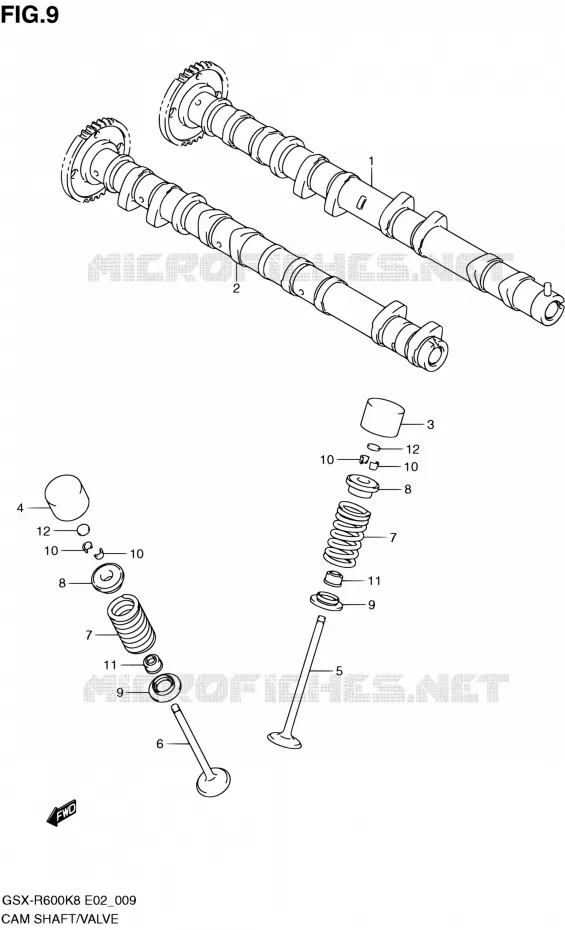 ARBRE A CAMES - VALVE Suzuki MOTO 600 GSX-R 2008  GSX-R600 K8 (E02,E19,E24)
