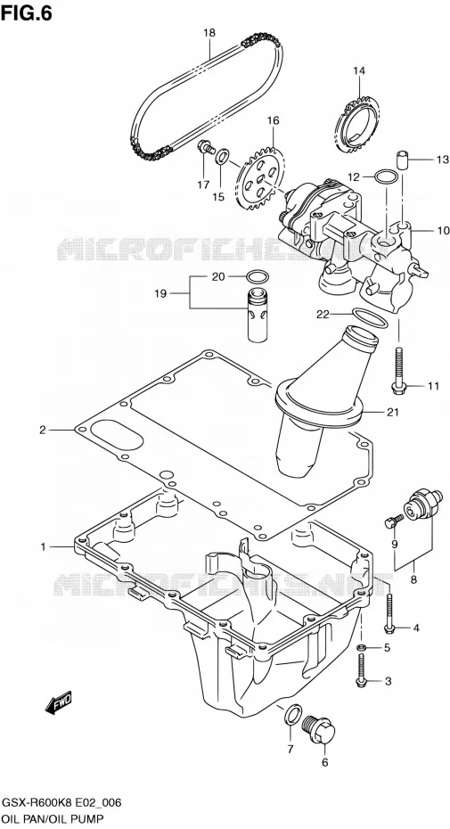 CARTER INFERIEUR - POMPE A HUILE Suzuki MOTO 600 GSX-R 2008  GSX-R600 K8 (E02,E19,E24)
