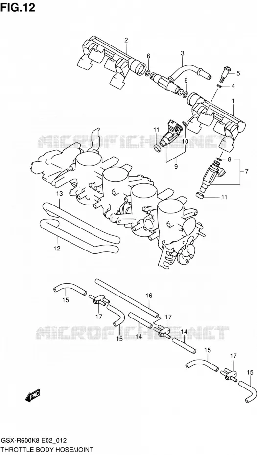 SYSTÈME D'INJECTION Suzuki MOTO 600 GSX-R 2008  GSX-R600 K8 (E02,E19,E24)